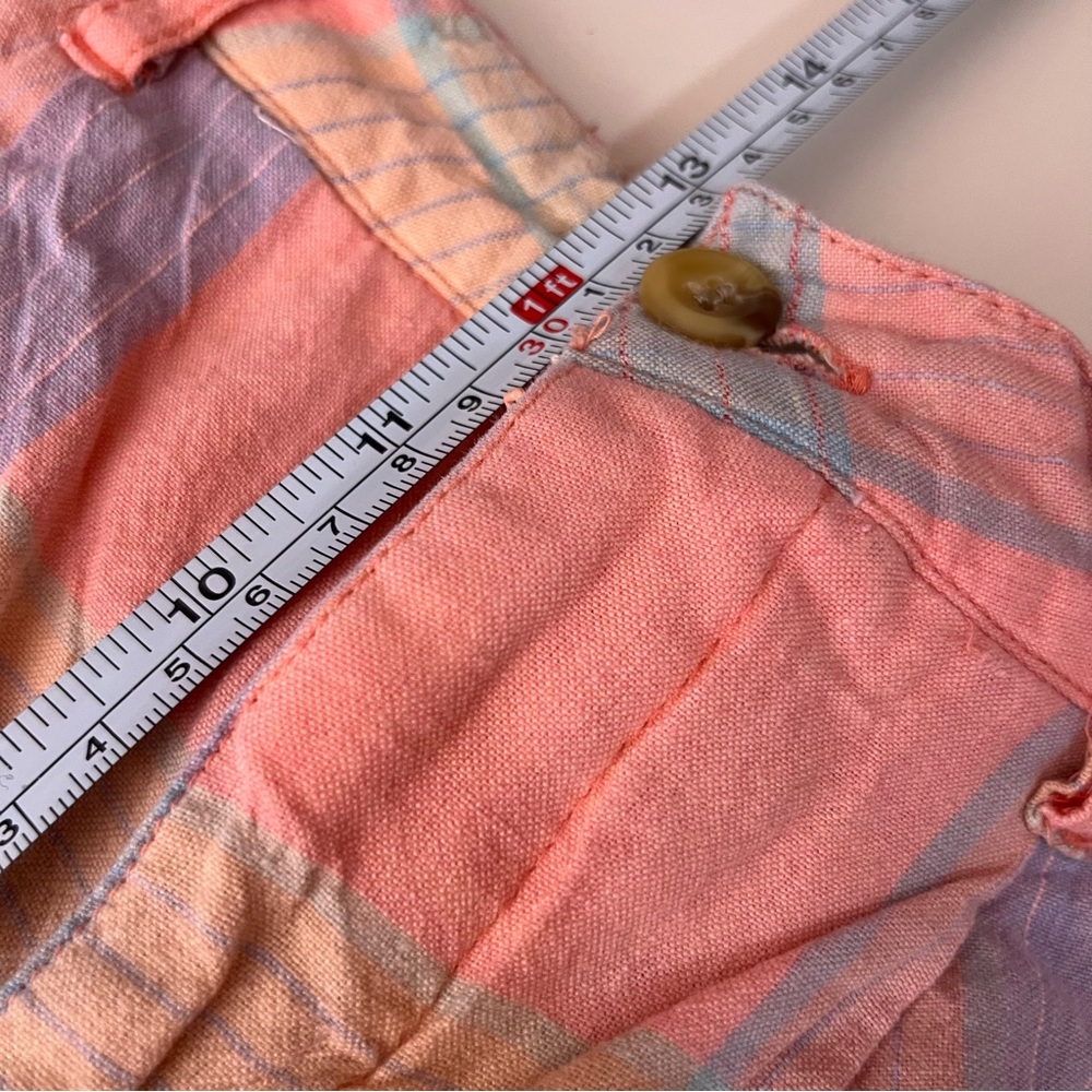 Vintage 80 90 Snazz peach blue preppy Plaid high Waist Bermuda Shorts - Picture 14 of 17
